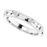 14K Gold Round Natural Diamond Bezel-Set Cross Ring - White Gold - view 15