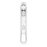 Platinum Round Natural Diamond Bezel-Set Cross Ring - view 14