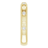 14K Gold Round Natural Diamond Bezel-Set Cross Ring - Yellow Gold - view 14