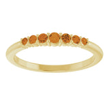 14K Gold Round Natural Citrine Accented Stackable Ring – 2.25mm Stones - Yellow Gold - view 13