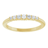 14K Gold Round Natural Diamond Accented Stackable Ring – 2.25mm Stones - Yellow Gold - view 13