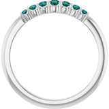 Platinum Round Natural Alexandrite Accented Stackable Ring – 2.25mm Stones - view 12