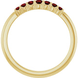 14K Gold Round Natural Mozambique Garnet Accented Stackable Ring – 2.25mm Stones - Yellow Gold - view 12