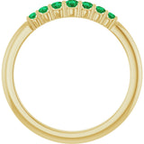 14K Gold Round Natural Emerald Accented Stackable Ring – 2.25mm Stones - Yellow Gold - view 12