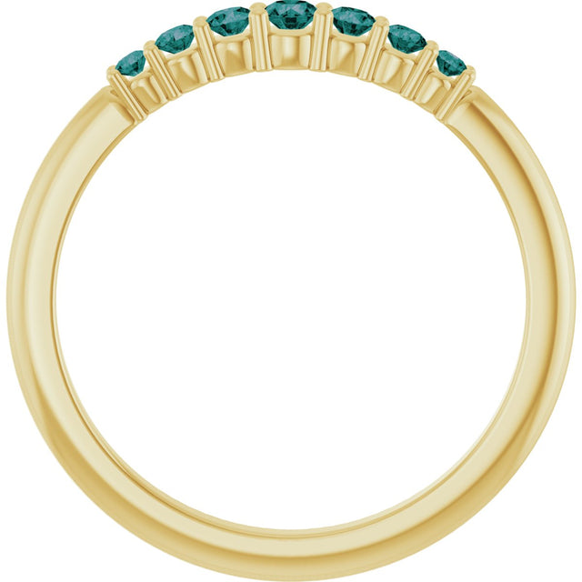 14K Gold Round Natural Alexandrite Accented Stackable Ring – 2.25mm Stones - Yellow Gold - view 12