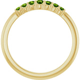 14K Gold Round Natural Peridot Accented Stackable Ring – 2.25mm Stones - Yellow Gold - view 12