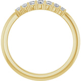 14K Gold Round Natural Diamond Accented Stackable Ring – 2.25mm Stones - Yellow Gold - view 12