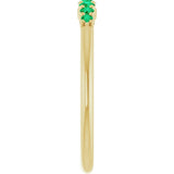 14K Gold Round Natural Emerald Accented Stackable Ring – 2.25mm Stones - Yellow Gold - view 14