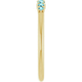 14K Gold Round Natural Blue Zircon Accented Stackable Ring – 2.25mm Stones - Yellow Gold - view 14