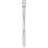 14K Gold Round Natural Diamond Accented Stackable Ring – 2.25mm Stones - White Gold - view 14
