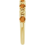 14K Gold Round Natural Citrine Accented Stackable Ring – 3mm Stones - Yellow Gold - view 9