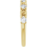 14K Gold Round Natural White Sapphire Accented Stackable Ring – 3mm Stones - Yellow Gold - view 9