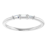 Platinum Natural Diamond Three-Stone Stackable Ring – 1/6 CTW - view 13