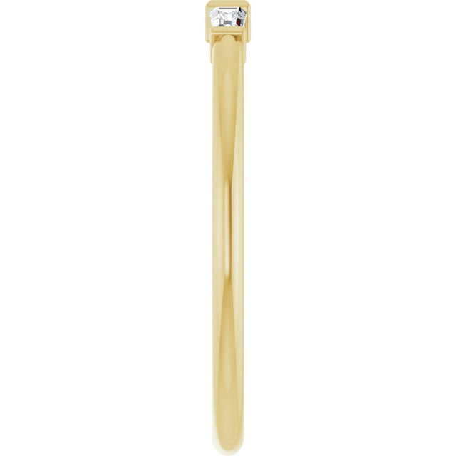 14K Gold Natural Diamond Three-Stone Stackable Ring – 1/6 CTW - Yellow Gold - view 14