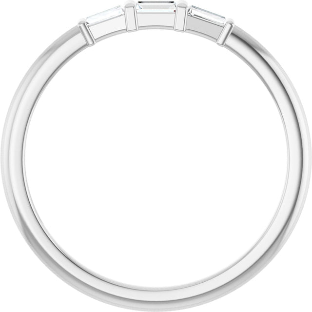 14K Gold Natural Diamond Three-Stone Stackable Ring – 1/6 CTW - White Gold - view 12