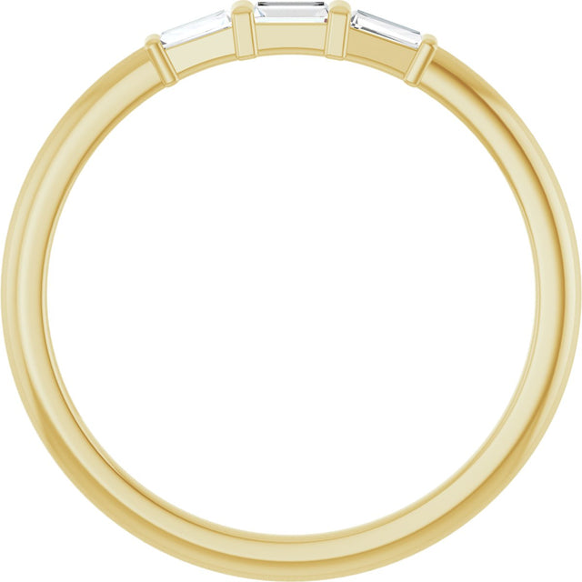 14K Gold Natural Diamond Three-Stone Stackable Ring – 1/6 CTW - Yellow Gold - view 12