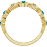 14K Gold Round Natural Alexandrite Accented Stackable Ring – 2mm Stones - Yellow Gold - view 12