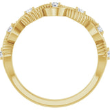 14K Gold Round Natural Diamond Accented Stackable Ring – 2mm Stones - Yellow Gold - view 12