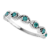 Platinum Round Lab-Grown Alexandrite Accented Stackable Ring - view 15