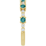 14K Gold Round Lab-Grown Alexandrite Accented Stackable Ring – 2.5mm Stones - Yellow Gold - view 14