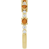 14K Gold Round Natural Citrine Accented Stackable Ring – 2.5mm Stones - Yellow Gold - view 14