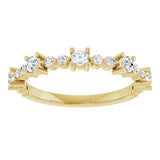 14K Gold Round Natural Diamond Accented Stackable Ring – 2.5mm Stones - Yellow Gold - view 13