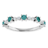 Platinum Round Lab-Grown Alexandrite Accented Stackable Ring – 2.5mm Stones - view 13