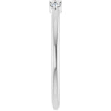 Platinum Straight Baguette Natural Diamond Accented Stackable Ring - view 9