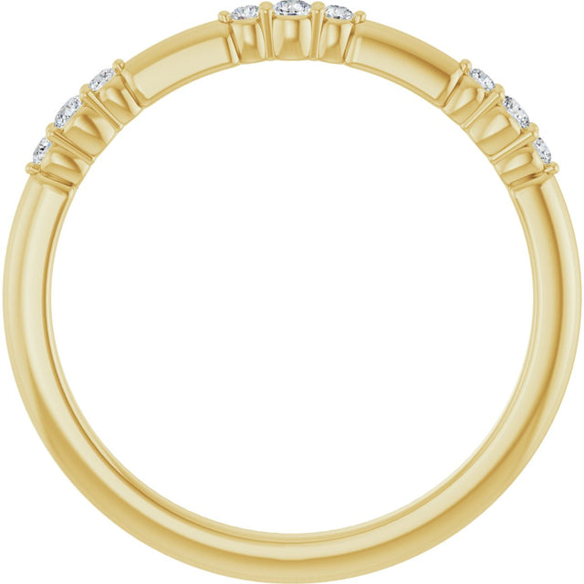 14K Gold Round Natural Diamond Stackable Ring III - Yellow Gold - view 12