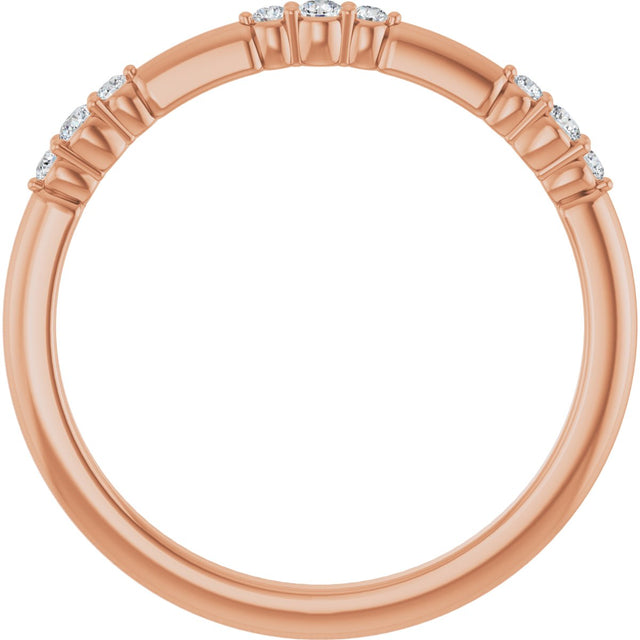14K Gold Round Lab-Grown Diamond Stackable Ring - Rose Gold - view 12