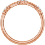 14K Gold Round Natural Diamond Stackable Ring III - Rose Gold - view 12