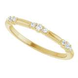 14K Gold Round Natural Diamond Stackable Ring III - Yellow Gold - view 15