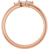 14K Gold Marquise Natural Diamond Stackable Cluster Ring - Rose Gold - view 7