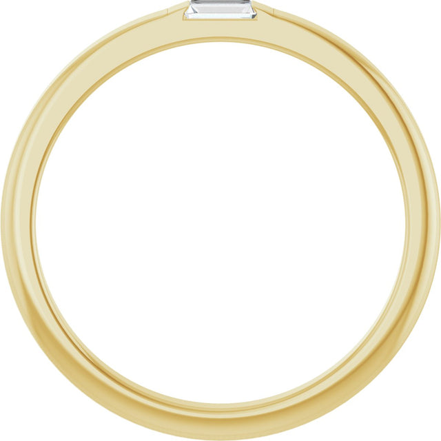 14K Gold Straight Baguette Natural Diamond Stackable Ring - Yellow Gold - view 7