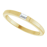 14K Gold Straight Baguette Natural Diamond Stackable Ring - Yellow Gold - view 10
