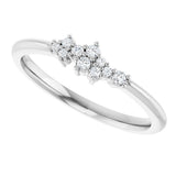 Platinum Round Natural Diamond Stackable Cluster Ring II - view 10