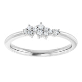 Platinum Round Natural Diamond Stackable Cluster Ring II - view 8