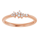 14K Gold Round Natural Diamond Stackable Cluster Ring II - Rose Gold - view 8