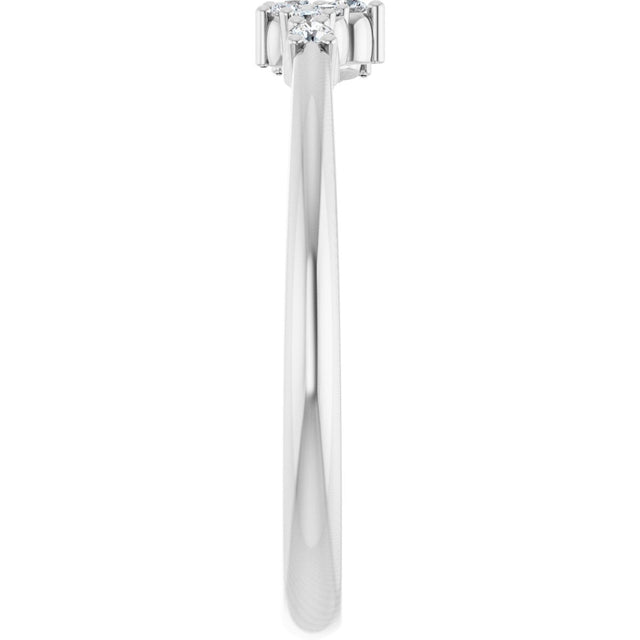 Platinum Round Natural Diamond Stackable Cluster Ring II - view 9