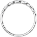 14K Gold Round Lab-Grown Diamond Accented Stackable Ring - White Gold - view 12