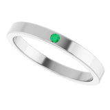 14K Gold Round Lab-Grown Emerald Family Stackable Ring – 1.75mm Stones - White Gold - view 10