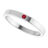 14K Gold Round Natural Ruby Family Stackable Ring – 1.75mm Stones - White Gold - view 10