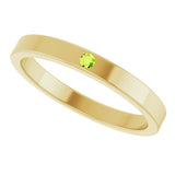 14K Gold Round Natural Peridot Family Stackable Ring – 1.75mm Stones - Yellow Gold - view 10