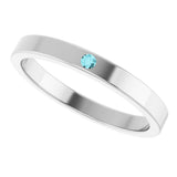 14K Gold Round Natural Blue Zircon Family Stackable Ring – 1.75mm Stones - White Gold - view 10