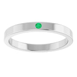 14K Gold Round Natural Emerald Family Stackable Ring – 1.75mm Stones - White Gold - view 8
