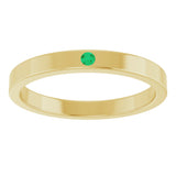 14K Gold Round Lab-Grown Emerald Family Stackable Ring – 1.75mm Stones - Yellow Gold - view 8
