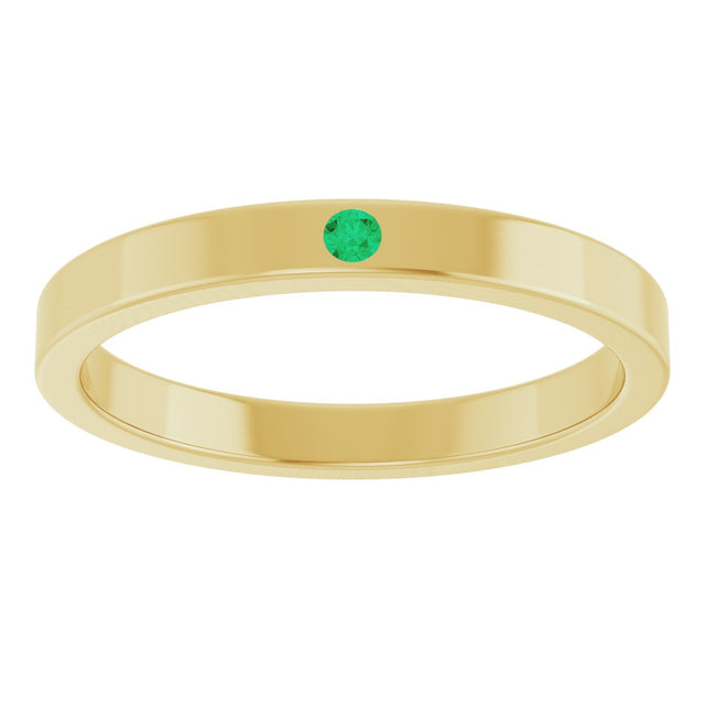 14K Gold Round Lab-Grown Emerald Family Stackable Ring – 1.75mm Stones - Yellow Gold - view 8