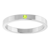 14K Gold Round Natural Peridot Family Stackable Ring – 1.75mm Stones - White Gold - view 8