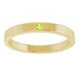 14K Gold Round Natural Peridot Family Stackable Ring – 1.75mm Stones - Yellow Gold - view 8
