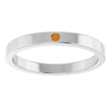 14K Gold Round Natural Citrine Family Stackable Ring – 1.75mm Stones - White Gold - view 8